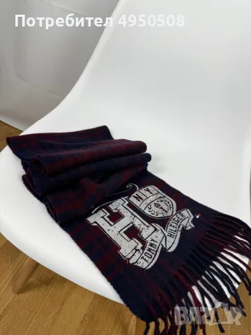 Шал с принт „Plaid“ от Tommy Hilfiger, от вълна, снимка 7 - Шалове - 56120710