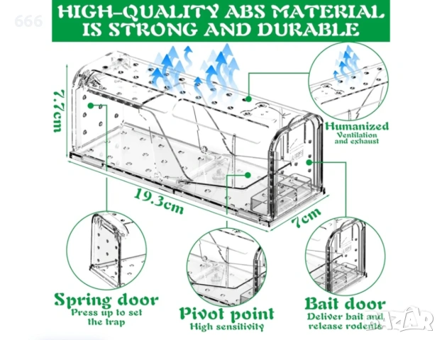 Капан за мишки и плъхове за употреба на закрито и открито, пакет от 4 броя, снимка 2 - Други стоки за дома - 54031834