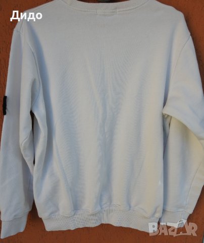 Мъжка бяла ватирана блуза суитшърт STONE ISLAND (L), снимка 11 - Блузи - 39837340