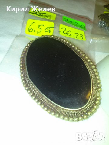 СТАРИННА БРОШКА САЧАН и ОГРОМЕН ЧЕРЕН ОНИКС 72631, снимка 5 - Антикварни и старинни предмети - 29564138