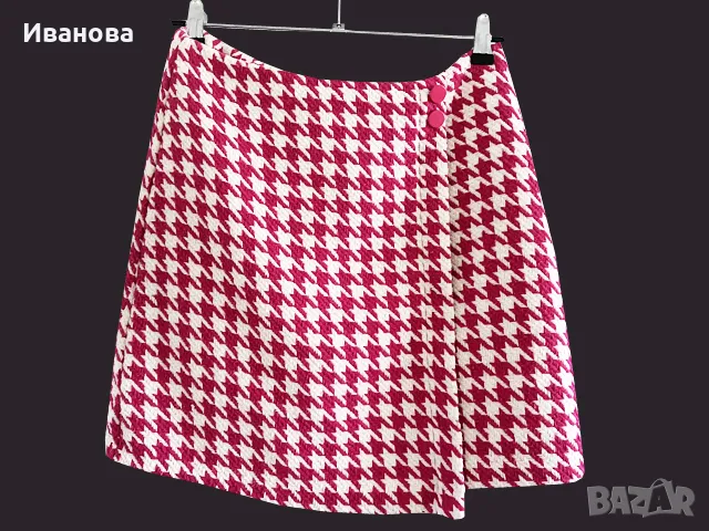 Класическо синьо каре. Пола. Поличка. Син. Фуксия, снимка 5 - Поли - 50433788