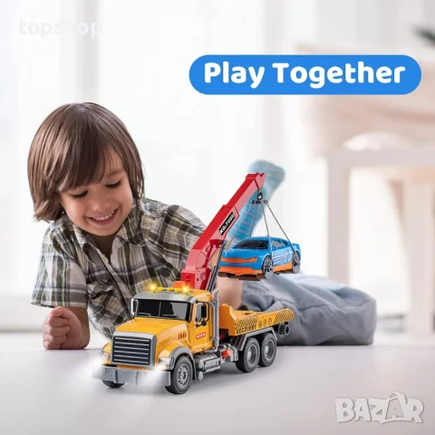 Голям камион за вдигане на коли. Колата е включена