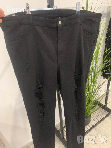 Черни дамски дънки в размер 3XL-4XL, снимка 6 - Дънки - 44774333