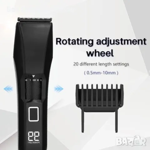 Нов Тример за брада и тяло – 20 степени, LED дисплей, прецизен нож мъже, снимка 4 - Тримери - 49661743