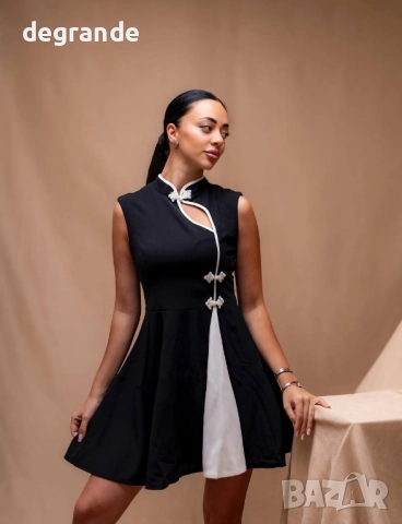 Елегантна черна рокля, снимка 2 - Рокли - 51536706