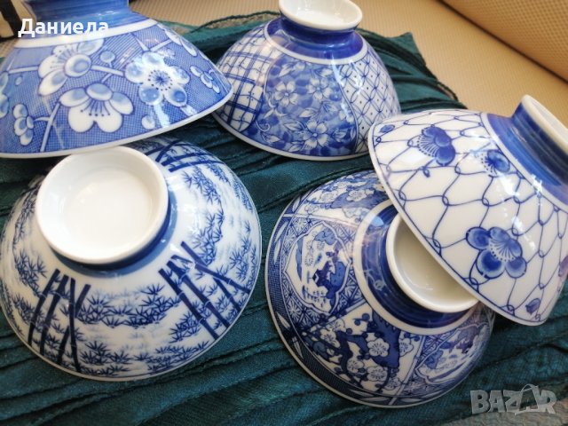 Китайски порцелан в син цвят - 5 броя