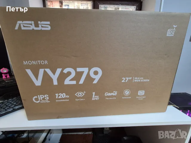 Геймърски монитор ASUS VY279HGR (27", IPS, 120Hz, 1ms) – Като нов, с гаранция!, снимка 5 - Монитори - 55848023
