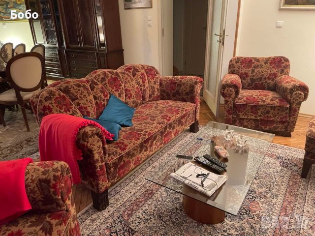 Старинно канапе с две кресла и две табуретки/холна гарнитура