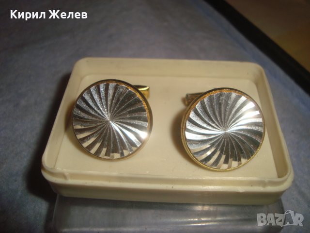 СТАРИ ПОЗЛАТЕНИ БУТОНЕЛИ ОРНАМЕНТИРАНИ КОПЧЕТА за МАНШЕТИ РЪКАВЕЛИ с КУТИЙКА 15053