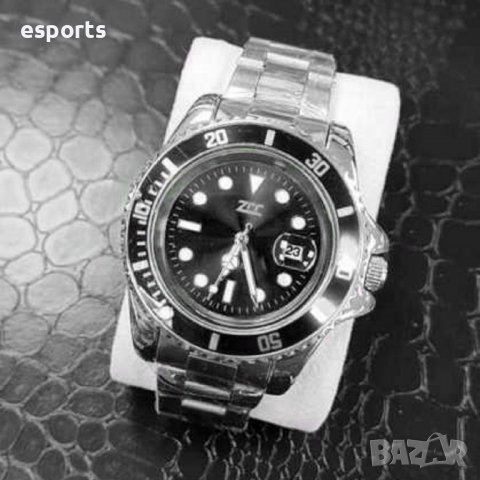 Часовник в стил Rolex Submariner сребристо и черно Silver Black, снимка 4 - Мъжки - 26551806
