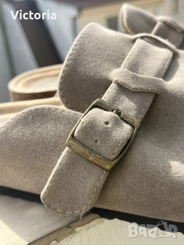 Дамски/Унисекс велурени чехли сабо (стил Birkenstock), Размер 39, снимка 8 - Чехли - 55950194