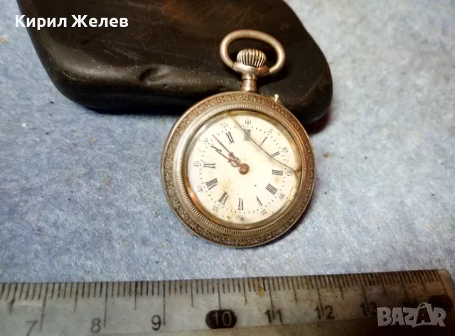 Стар СРЕБЪРЕН ДЖОБЕН ЧАСОВНИК СРЕБРО 800 СТИЛНО ОРНАМЕНТИРАН ФУНКЦИОНИРАЩ 48857, снимка 7 - Антикварни и старинни предмети - 48006366