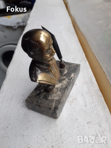Малък бронзов бюст - мастилница, фигура, статуетка, снимка 4 - Антикварни и старинни предмети - 53335709