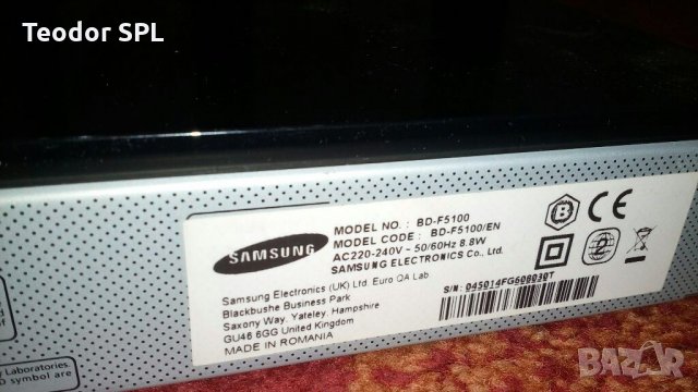 Samsung Blu-ray player bd-f5100, снимка 7 - Плейъри, домашно кино, прожектори - 34905627