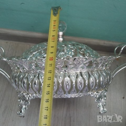 посребрена метална фруктиера,бонбониера, снимка 5 - Други ценни предмети - 39151664