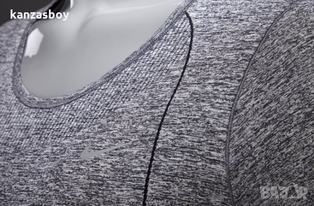NIKE DRI-FIT KNIT SHORT-SLEEVE - страхотна дамска блуза, снимка 3 - Блузи с дълъг ръкав и пуловери - 31928407