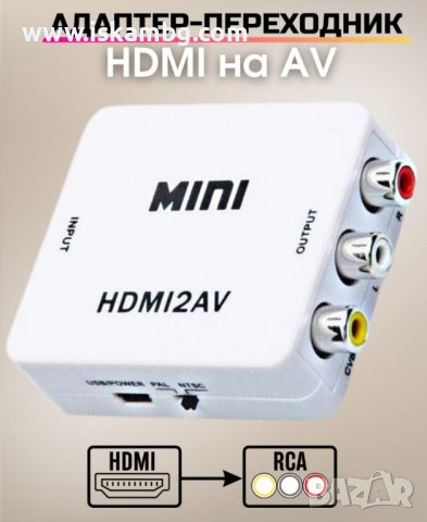 Адаптер преобразовател конвертор от HDMI към AV RCA чинчове - КОД 3717