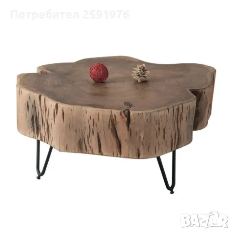 Кафе маса DUNNO, акациев масив с дебелина на плота около 12см, снимка 1