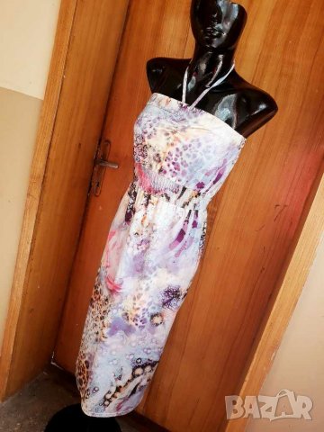 Дълга рокля бюстие в бледо лилаво М/Л, снимка 2 - Рокли - 14383625
