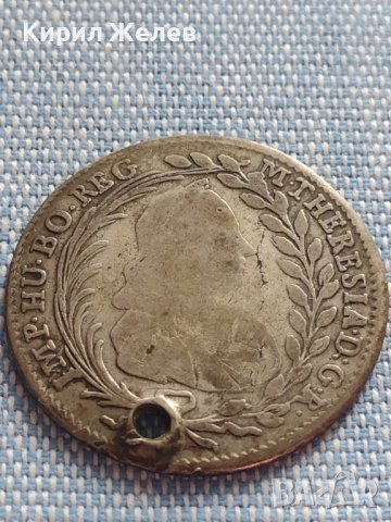 Сребърна монета 20 кройцера 1768г. Мария Терезия Виена Австрия 14942, снимка 6 - Нумизматика и бонистика - 42871693