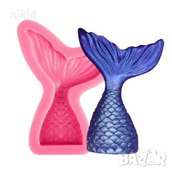 Голяма опашка малката русалка Ариел силиконов молд форма за украса торта фондан тесто декорация