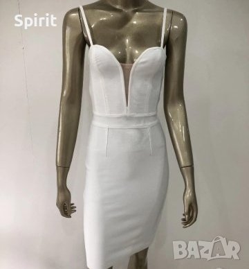 Бандажна бяла рокля , снимка 2 - Рокли - 42312030