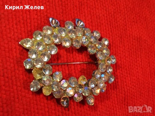 СРЕБРИСТА АРТ БРОШКА с МНОГО БОХЕМСКИ КРИСТАЛИ 14367