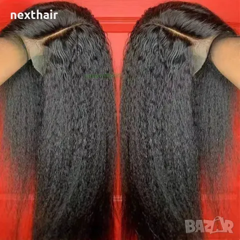 Yaki Kinky дълга черна перука с дантела лейс фронт , снимка 4 - Аксесоари за коса - 49863976