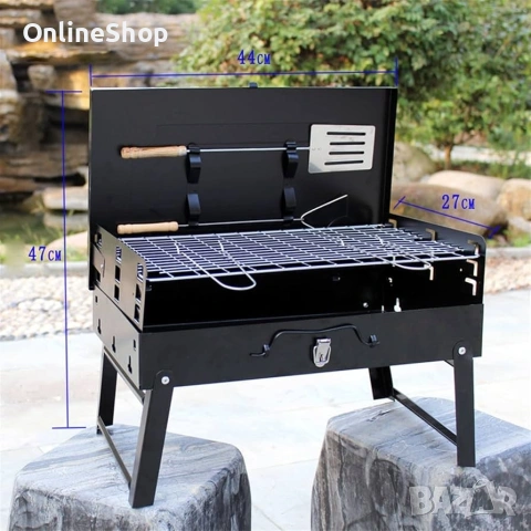 Преносима сгъваема градинска скара , 44x27x37 см, за къмпинг,, снимка 7 - Други стоки за дома - 53029837