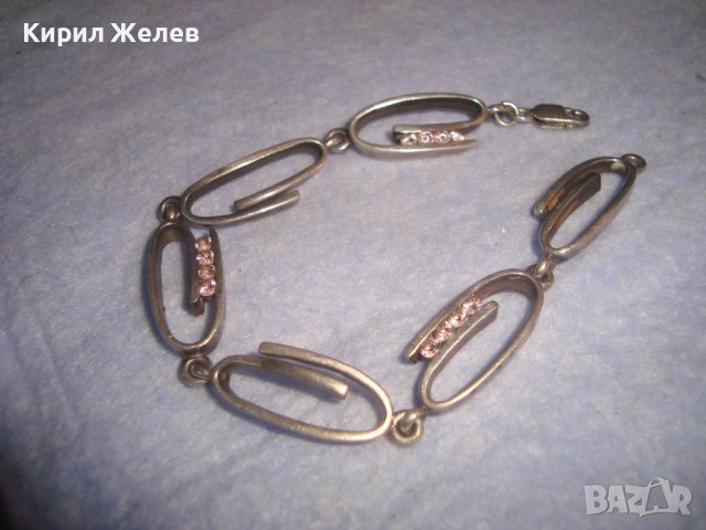 СРЕБЪРНА СКЪПОЦЕННА АРТ ГРИВНА СРЕБРО 925 с ИНКРУСТИРАНИ ФАСЕТИРАНИ РОЗОВИ КАМЪЧЕТА КРИСТАЛ 28733, снимка 7 - Гривни - 37268961