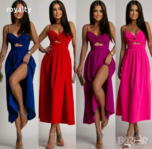 Дълга дамска рокля в циклама, снимка 2 - Рокли - 50185396