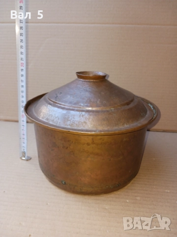 Стара медна , бакърена тенджера , датирана - 1938 г, снимка 2 - Антикварни и старинни предмети - 52133250