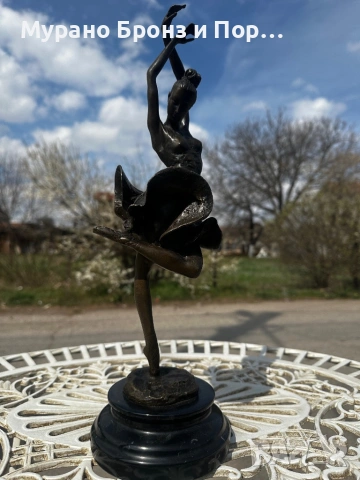 Елегантна бронзова скулптура "Балерина" – Milo, височина 42 см, тегло 3.4 кг, снимка 2 - Антикварни и старинни предмети - 53982547