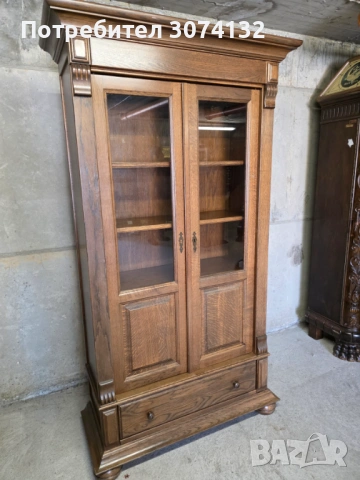 Масивна дъбова библиотека в стил Рустик , снимка 2 - Секции и витрини - 54306115