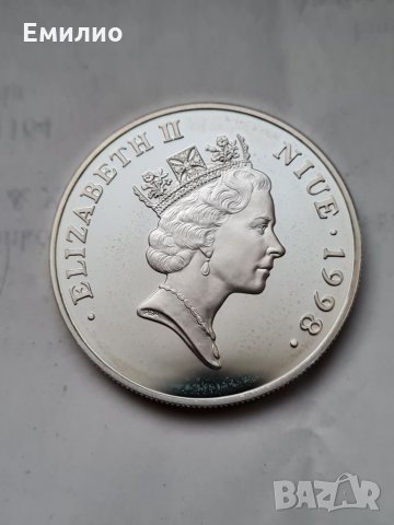 NIUE 5 DOLLARS 1998 SILVER PROOF DCAM 1 OZ , снимка 3 - Нумизматика и бонистика - 32137319