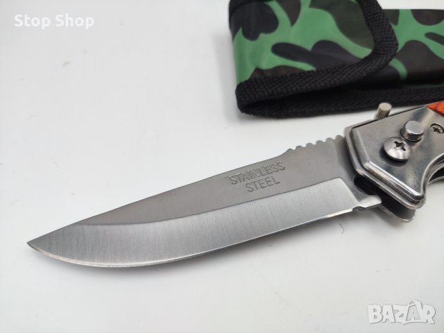 Нож сгъваем стоманен с дървена дръжка , снимка 3 - Ножове - 39757347