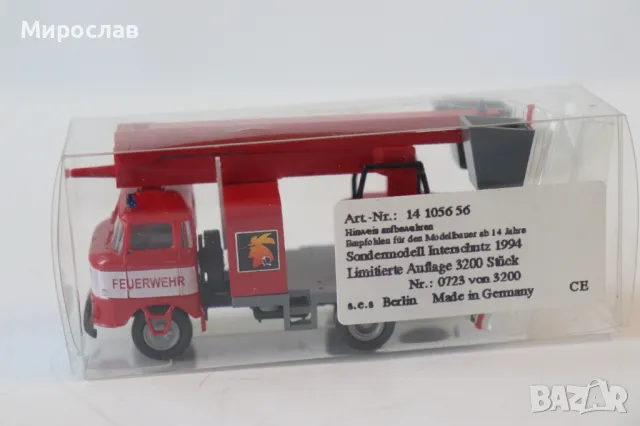 S.E.S. 1:87 H0 IFA АВТОВИШКА ПОЖАРНА КОЛИЧКА МОДЕЛ КАМИОН, снимка 5 - Колекции - 49918871