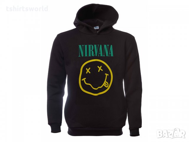 Нов мъжки суичър с трансферен печат на музикалната група Nirvana (Нирвана), снимка 10 - Суичъри - 31757713