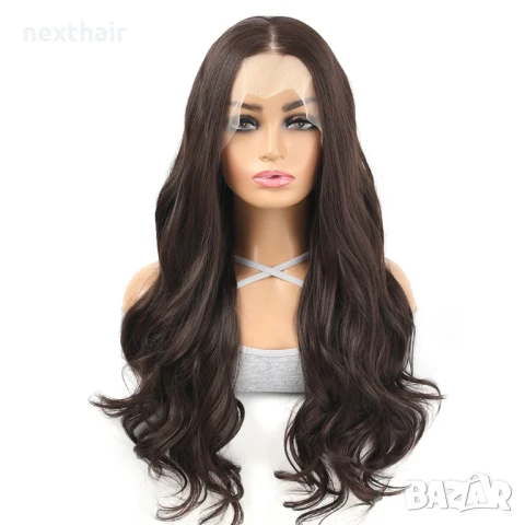 Висококачествена кафява дантелена перука 13*4, снимка 2 - Аксесоари за коса - 51403199