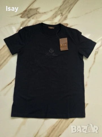 Мъжка тениска ЛОРО ПИАНА в черен цвят, снимка 6 - Тениски - 53928937