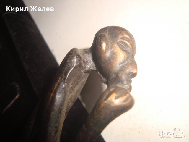 СТАРА БРОНЗОВА АФРИКАНСКА СТАТУЕТКА РЪЧНА ЕТНО АРТ ИЗРАБОТКА УНИКАТ с ТЪМНА ПАТИНА ФИГУРА 16647, снимка 17 - Статуетки - 31697021