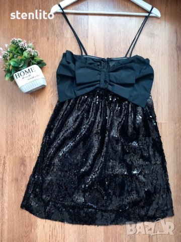 ZARA# черна с пайети# НОВА# вечерна рокля# размер XS