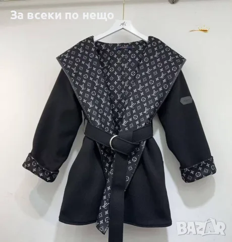 Louis Vuitton Елегантно Дамско Палто С Колан Луис Витон Код E169