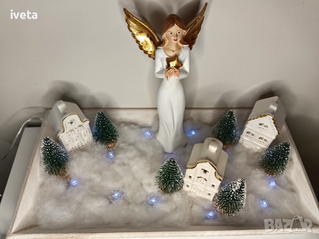 Коледни къщички и ангелче, снимка 5 - Декорация за дома - 52381494