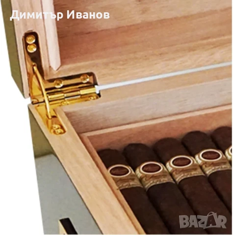 Кедров хумидор за 80-100 пури със хидрометър и овлажнител, снимка 7 - Други - 50996842