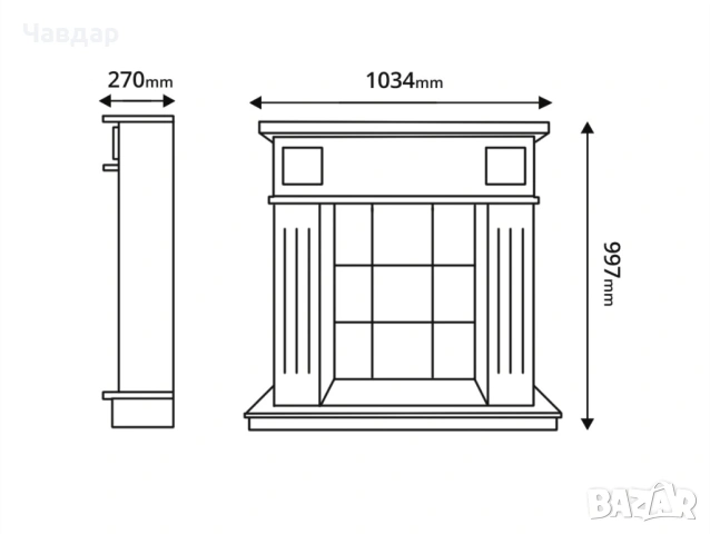 Декоративна камина, облицовка за електрическа камина MDF, снимка 2 - Декорация за дома - 53949287