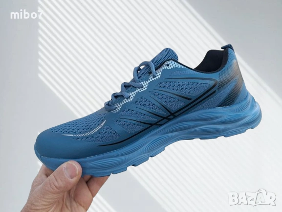 Дишащи олекотени мъжки маратонки в синьо, снимка 4 - Маратонки - 53931410