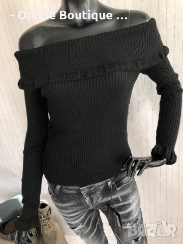 Мека блуза с голи рамене КОД 3, снимка 5 - Блузи с дълъг ръкав и пуловери - 31450081
