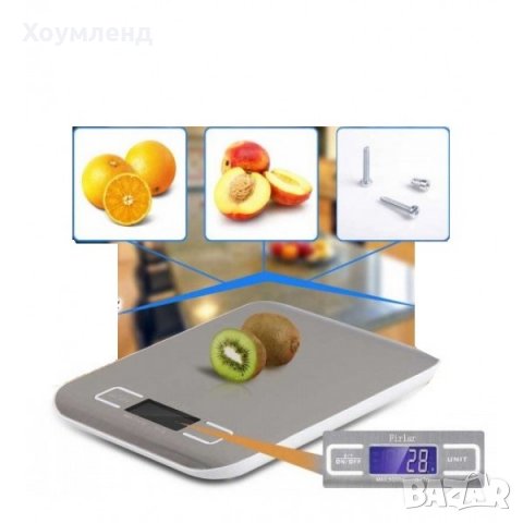 Кухненски кантар от неръждаема стомана с LCD дисплей и тензодатчици за точно претегляне на храна, снимка 2 - Други - 30927839