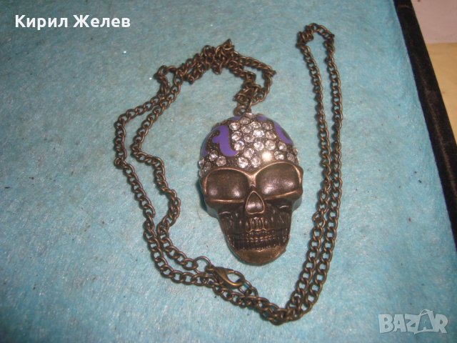 ЕМАЙЛИРАН ИНКРУСТИРАН с ЦИРКОНИ НЕО - ГОТИКА СТИЛ ПИРАТСКИ МЕДАЛЬОН МЕСИНГ 3322, снимка 4 - Колиета, медальони, синджири - 35272155